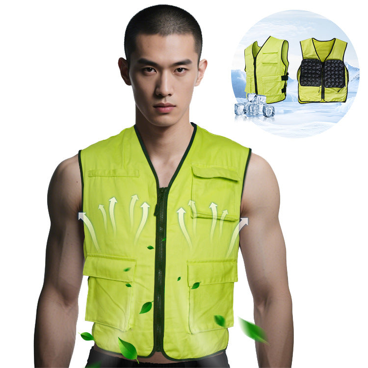 Unisex nan kühlende Gel-Kühlweste mit verstellbaren Gurten und Mehrfachtaschen Drune