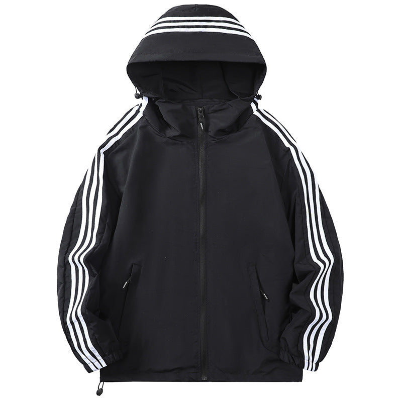 Herren Sportliche Übergangsjacke mit Kapuze und reflektierenden Akzenten Drune