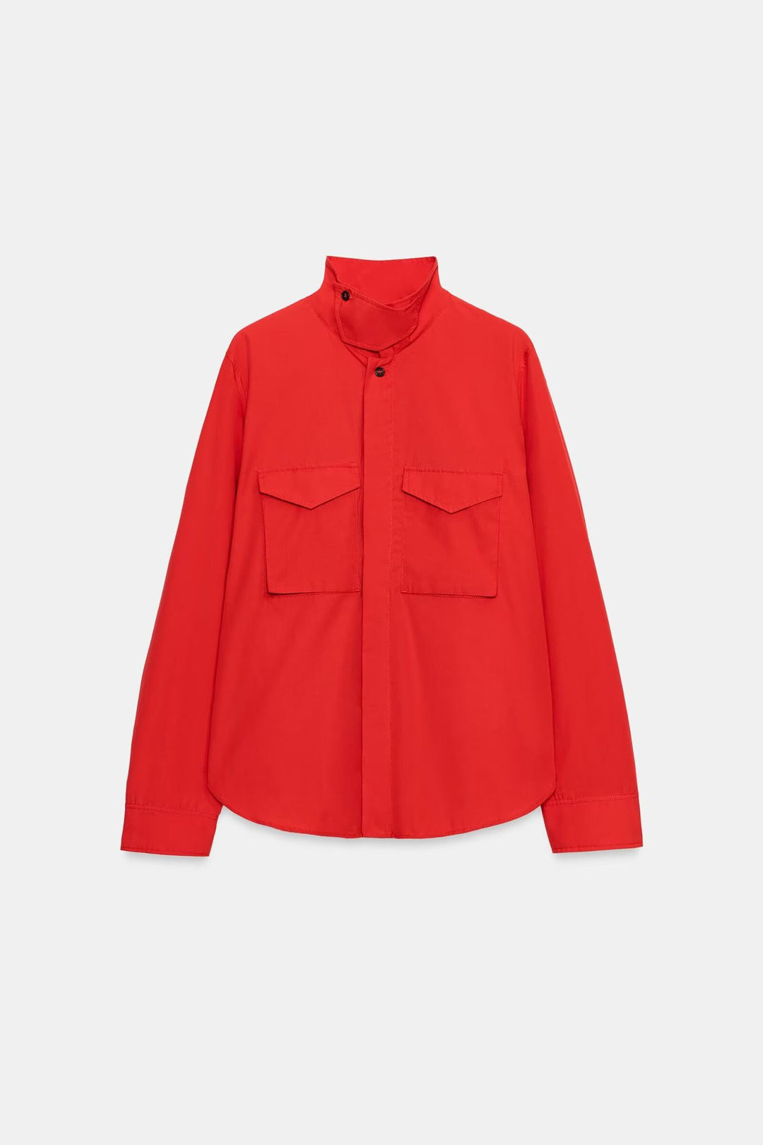 Damen Overshirt mit Stehkragen und aufgesetzten Brusttaschen Drune