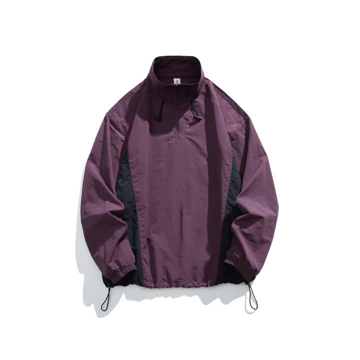 Herren leichter Nylon-Anorak mit Halbreißverschluss, Kordelzugsaum und Raglanärmeln Drune