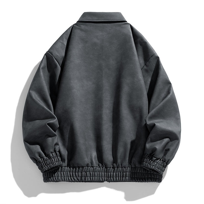 Herren Modische Jacke mit Stehkragen und praktischen Taschen Drune