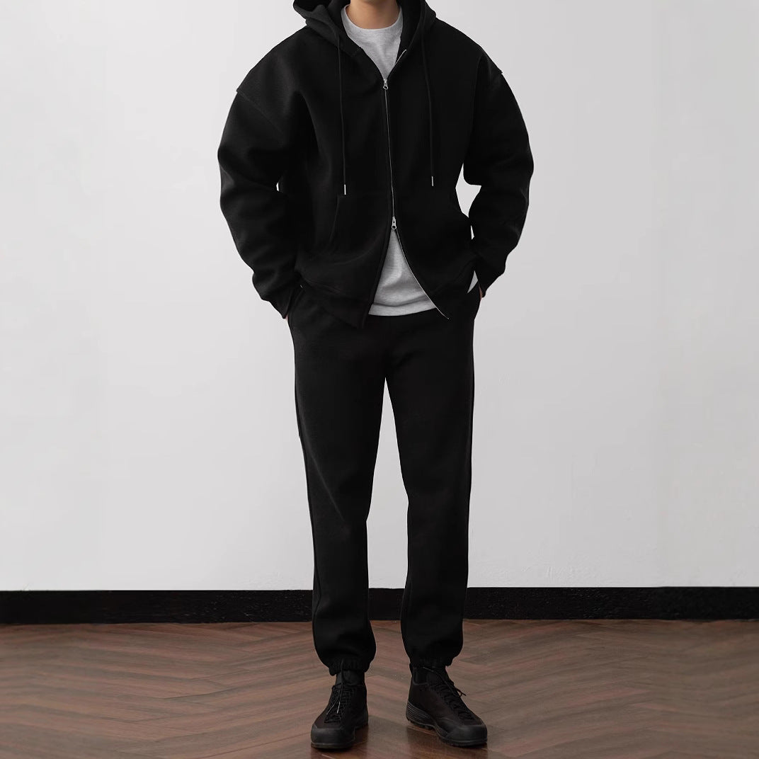Herren bequeme Freizeitjacke mit passender Jogginghose Drune