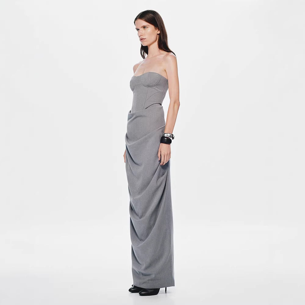 Damen figurbetontes Abendkleid mit raffiniertem Drapierungsdesign Drune