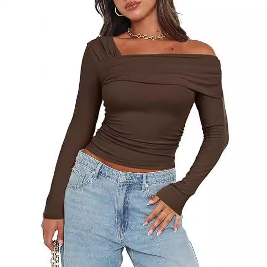 Damen Off-Shoulder Langarmshirt Drune