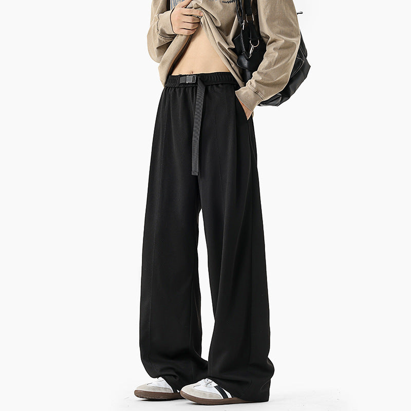 Herren Extraweite Drapierte Wide‑Leg‑Hose aus schwerfallendem Jersey mit Tunnelzugbund und Bundfalten Drune