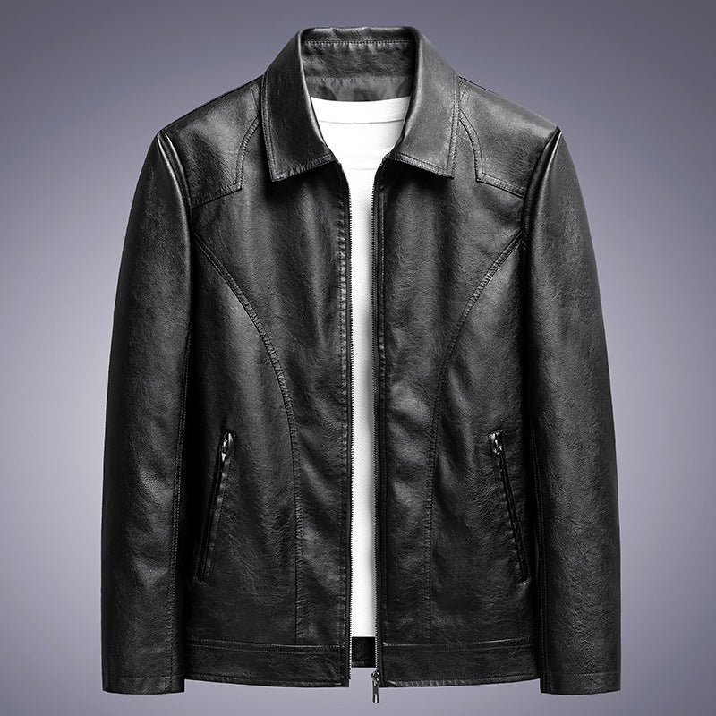 Herren Lederoptik-Blouson mit Hemdkragen und Reißverschluss Drune
