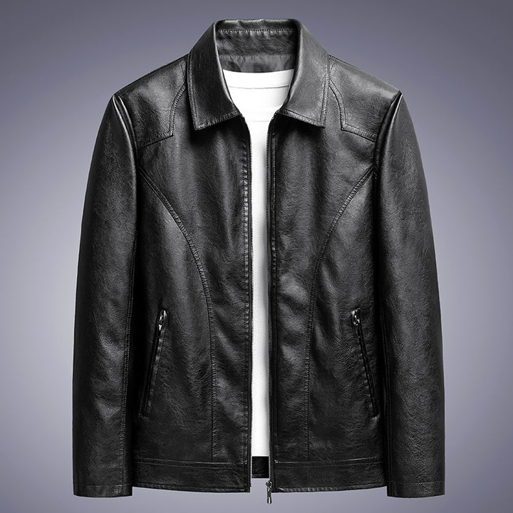Herren Lederoptik-Blouson mit Hemdkragen und Reißverschluss Drune