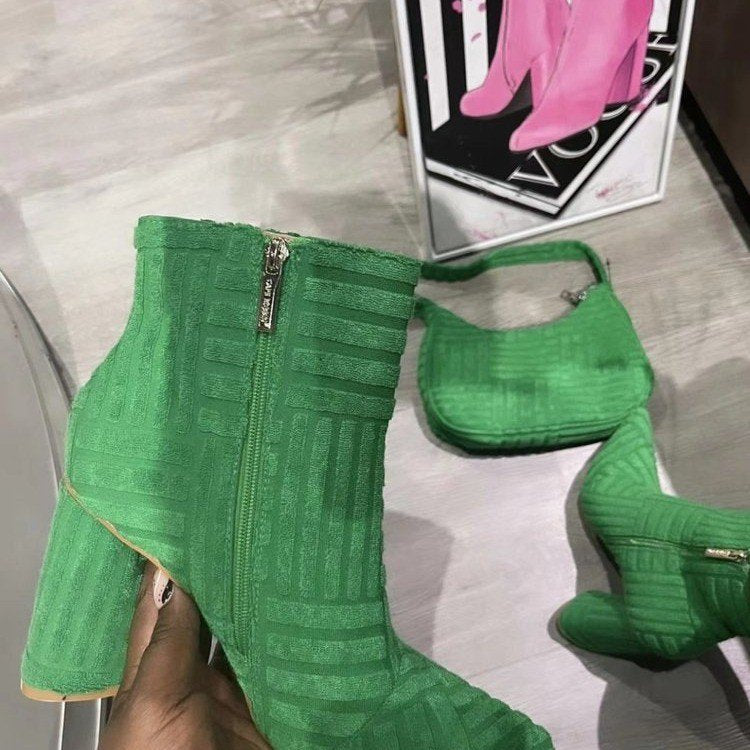 Damen Elegante Stiefeletten mit strukturiertem Obermaterial und praktischem Reißverschluss Drune