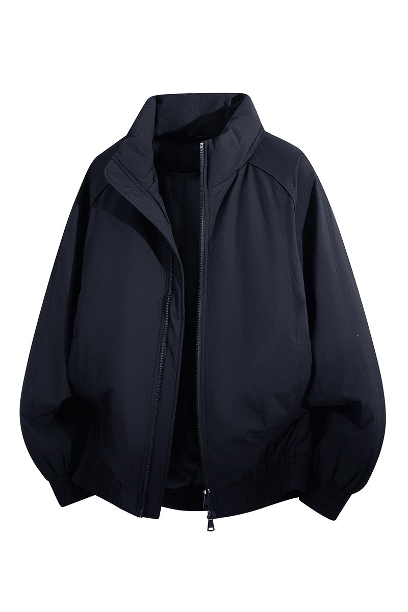 Unisex Oversize-Bomberjacke mit Stehkragen, elastischem Saum & wattierter Fütterung Drune
