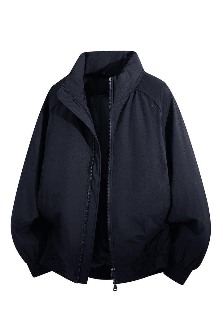Unisex Oversize-Bomberjacke mit Stehkragen, elastischem Saum & wattierter Fütterung Drune