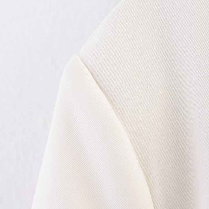 Damen eleganter Blazer mit abnehmbarem Halstuch Drune