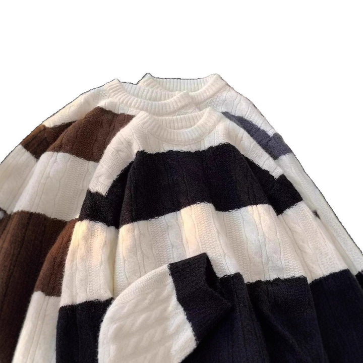 Damen Lässiger Strickpullover mit Zopfmuster Drune