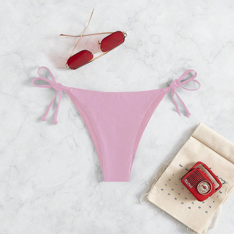 Damen Hochgeschnittenes Bikini-Unterteil mit verstellbaren Bindebändern Drune