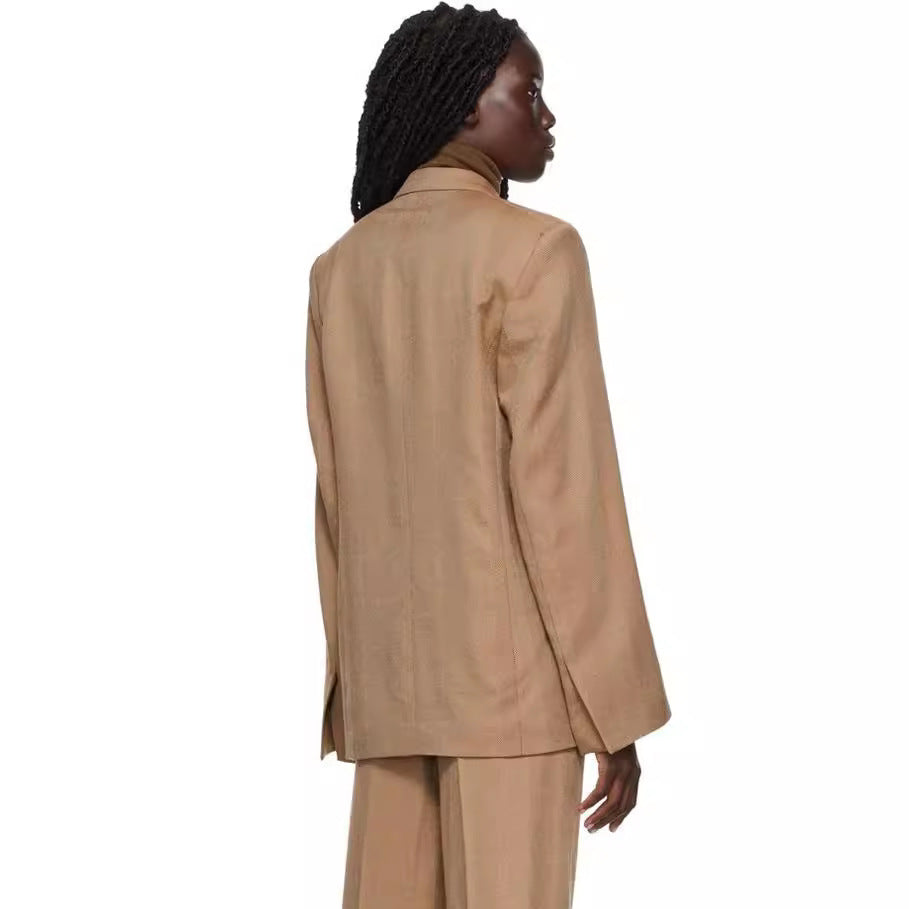 Damen Zweiteiliges Oversize-Blazer‑Set mit weiten Bundfaltenhosen Drune
