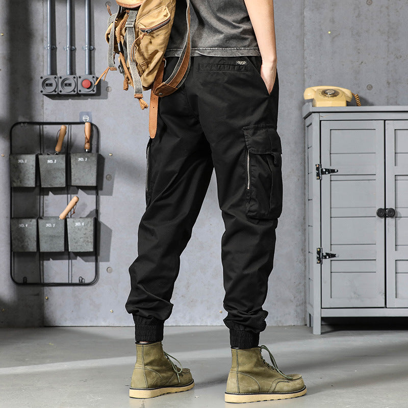 Herren Leichte Tactical-Cargo-Jogginghose mit Tunnelzugbund, Kniepaneelen und Multifunktionstaschen Drune