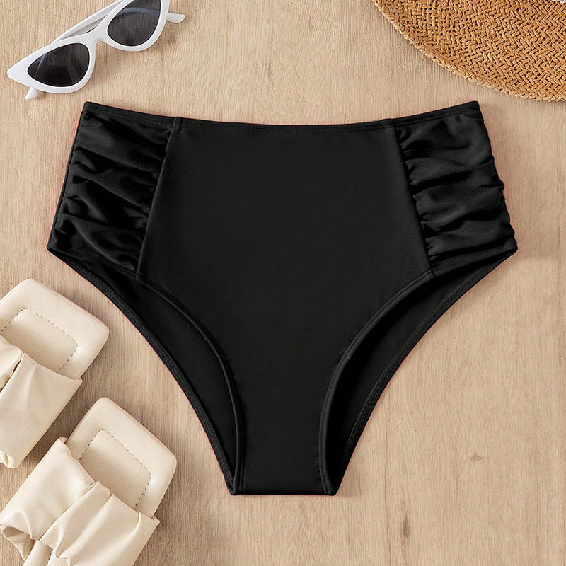 Damen Hohe Taille Bikinihose mit Rüschendesign Drune