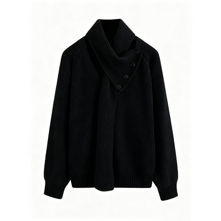 Damen Grobstrickpullover mit asymmetrischem Kragen Drune