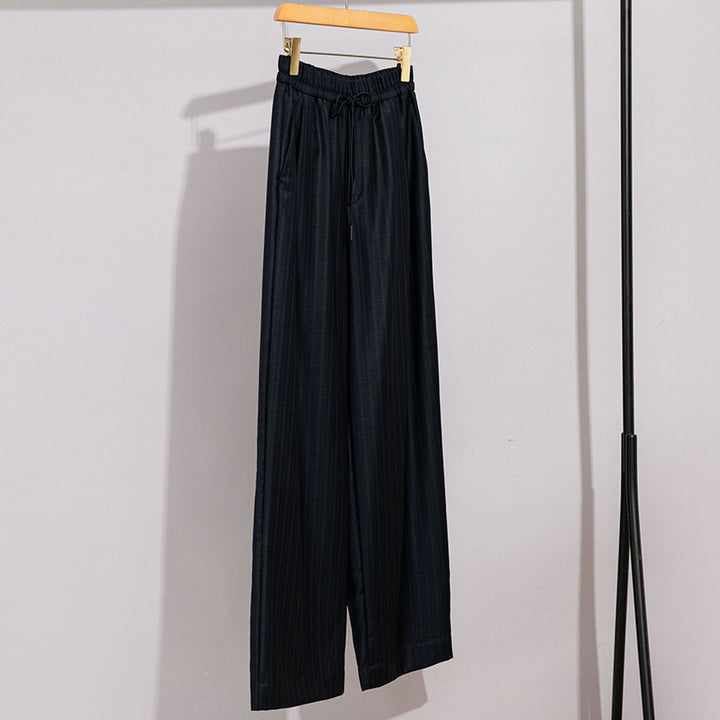 Damen weite Palazzo-Hose mit elastischem Bund und Tunnelzug Drune