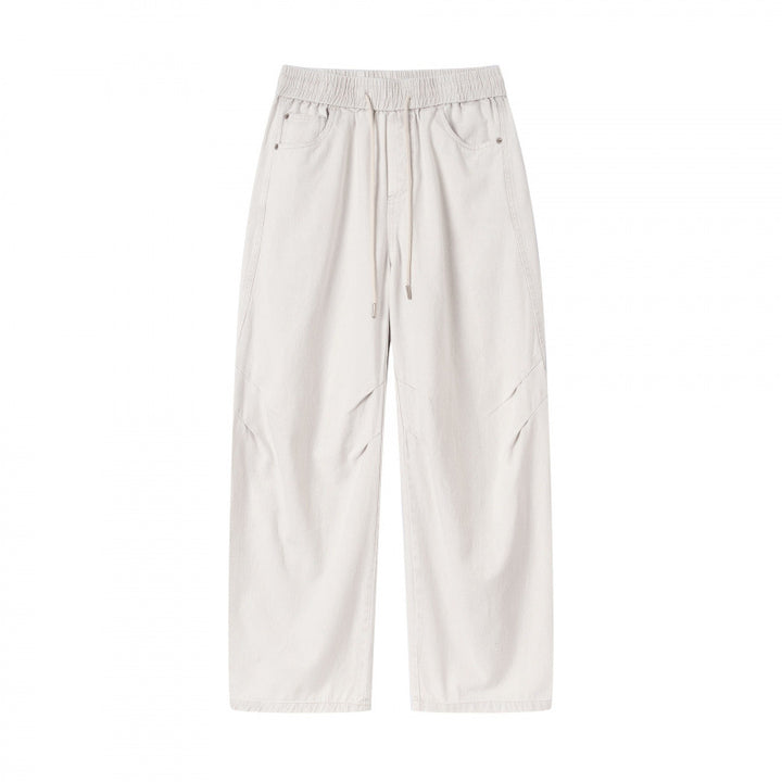 [Damen] Weite Culotte‑Hose mit hohem Elastikbund, Tunnelzug und Eingrifftaschen Drune