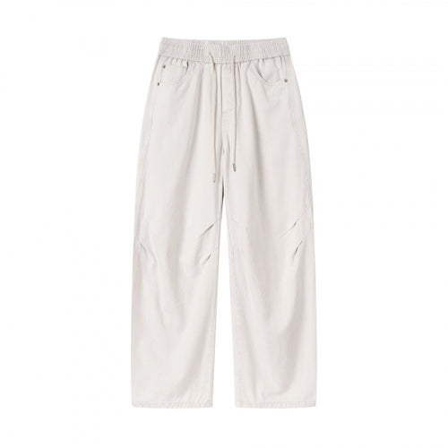 [Damen] Weite Culotte‑Hose mit hohem Elastikbund, Tunnelzug und Eingrifftaschen Drune
