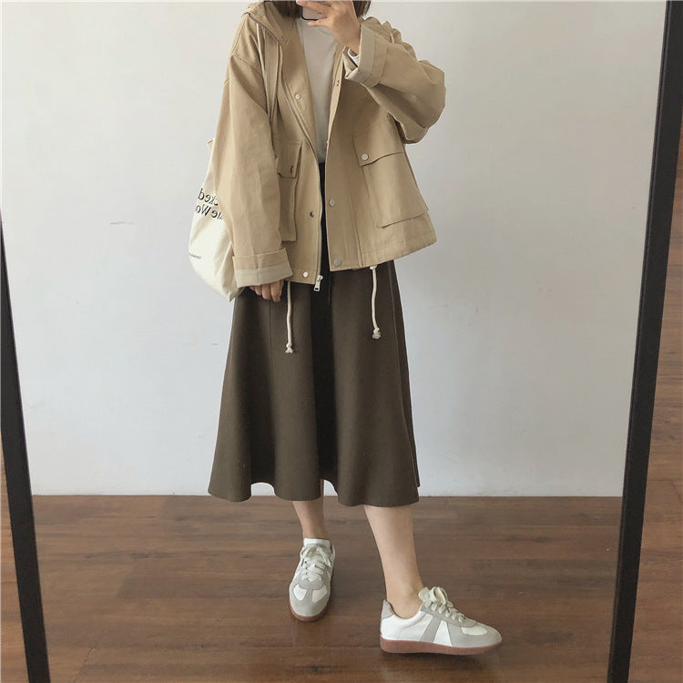 Damen Maxirock mit weichem Material und praktischem Kordelzug Drune