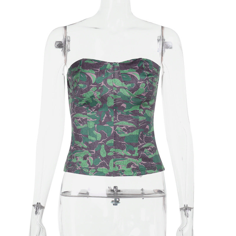 Damen Bustieroberteil mit floralem Muster und taillierter Silhouette Drune