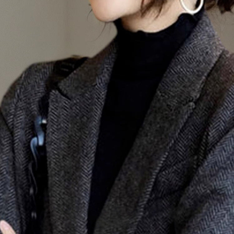 Damen Klassischer Tweedblazer Drune