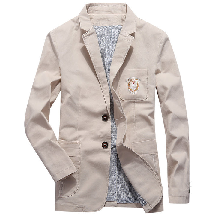 Herren Baumwoll-Canvas Sakko im Casual-Look mit Brustpatch Drune
