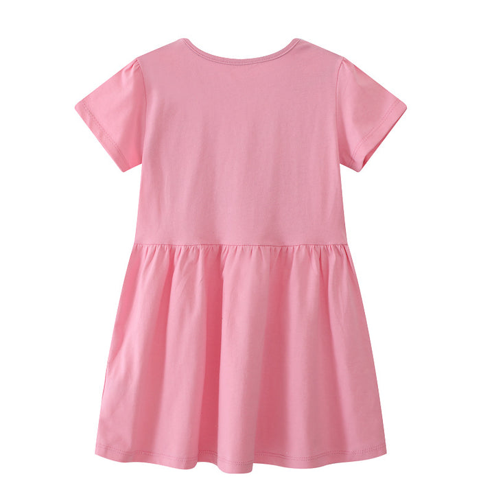 Mädchen Baumwollkleid mit bunten Tierapplikationen Drune
