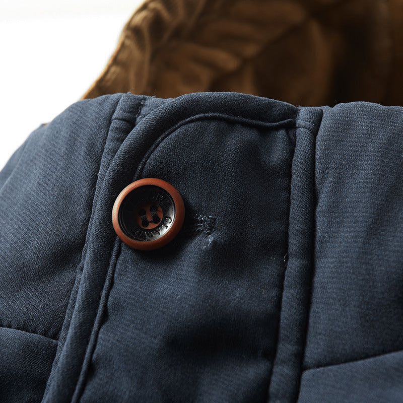 Herren Parka mit Teddyfutter und abnehmbarer Innenjacke Drune
