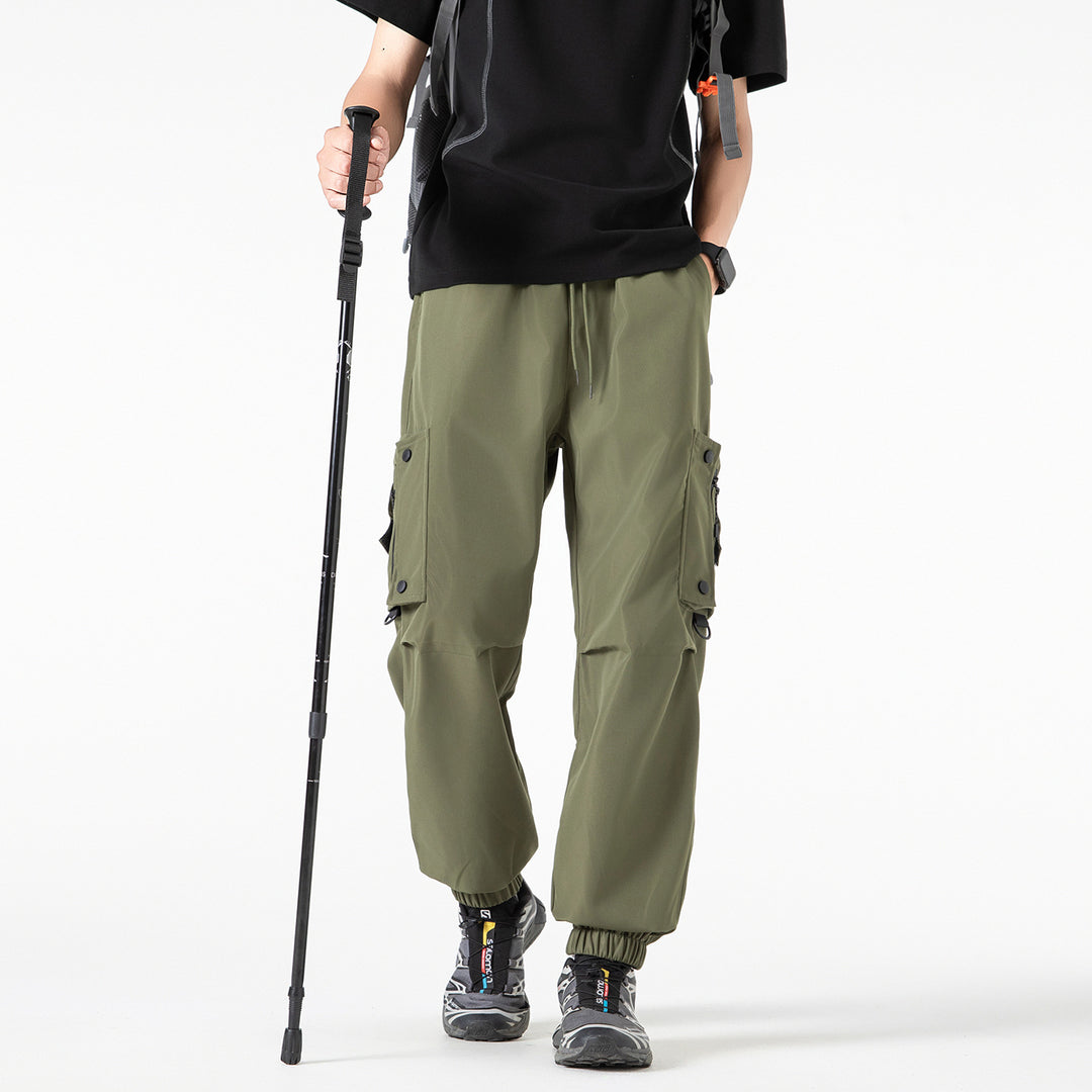 Herren Weite Technical‑Cargo‑Jogger mit elastischem Tunnelzugbund, Multifunktions‑Cargotaschen und verstellbaren Beinabschlüssen Drune
