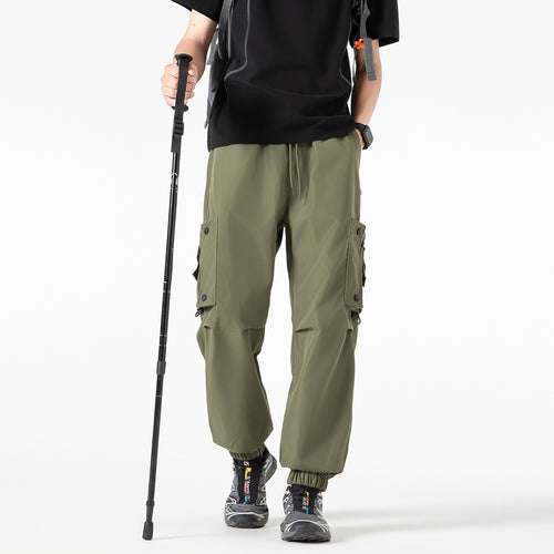 Herren Weite Technical‑Cargo‑Jogger mit elastischem Tunnelzugbund, Multifunktions‑Cargotaschen und verstellbaren Beinabschlüssen Drune