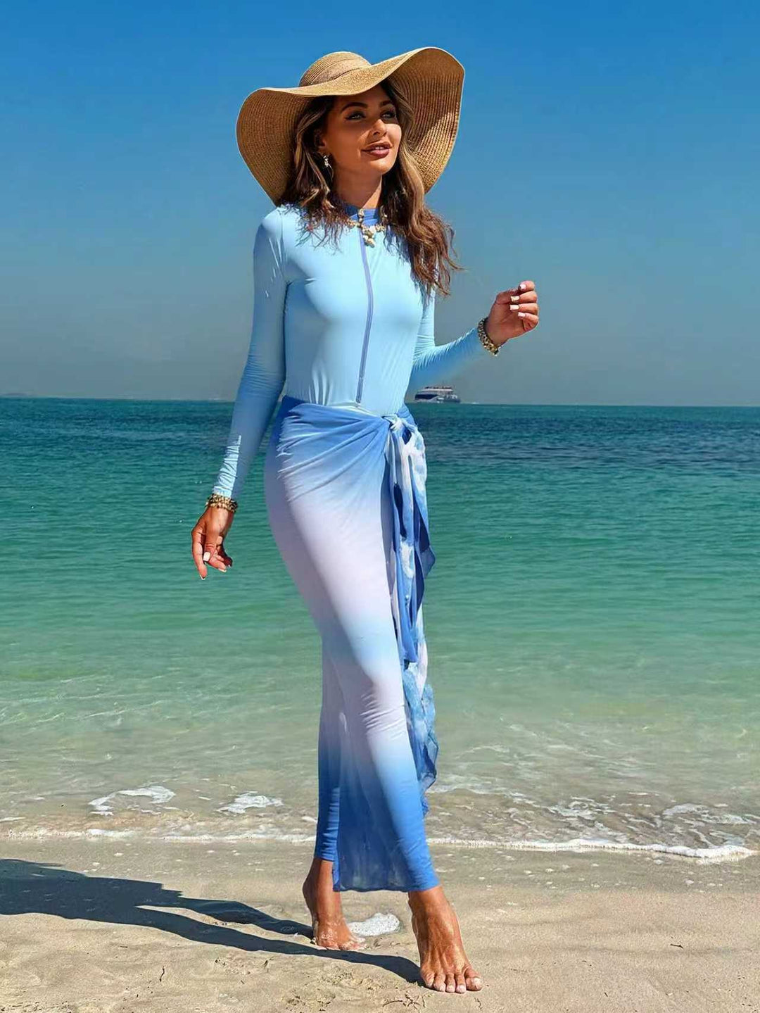 Damen Langärmliger Surfsuit mit Wickelrock Drune