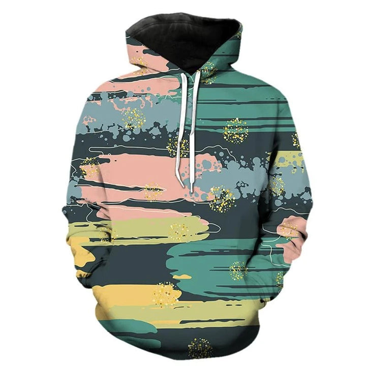 Damen Kreativer Kapuzenpullover mit abstraktem Design Drune