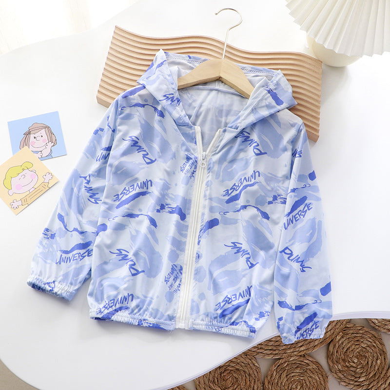 Unisex nan leichte Kinder-Softshelljacke mit Kapuze, Reißverschluss und niedlichem Dino-Print  Drune