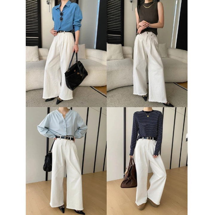 Damen lässige Bluse mit weitem Schnitt und Zierknöpfen Drune
