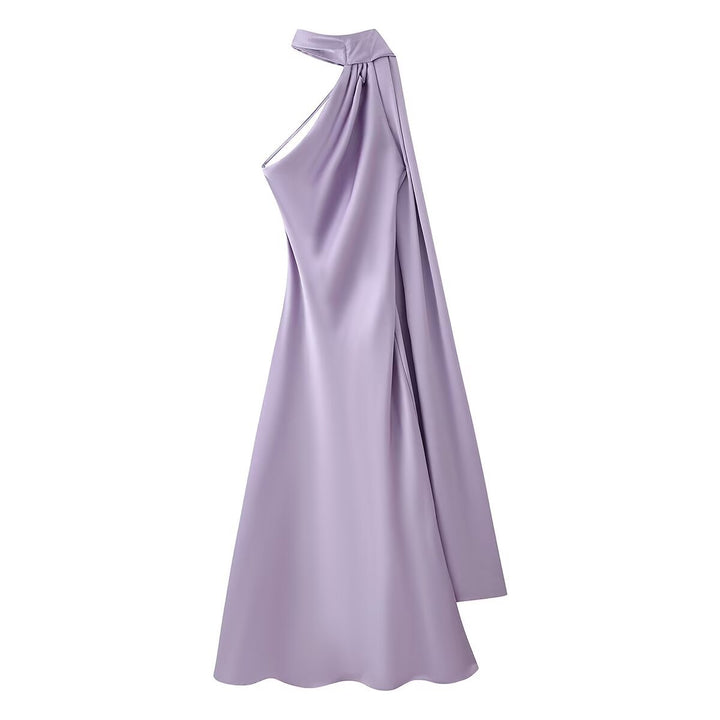 Damen Maxikleid mit elegantem Halterneck und fließendem Schnitt Drune