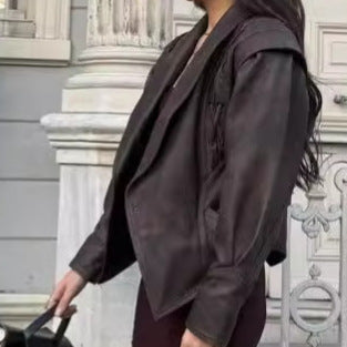 Damen Bikerjacke aus Kunstleder Drune