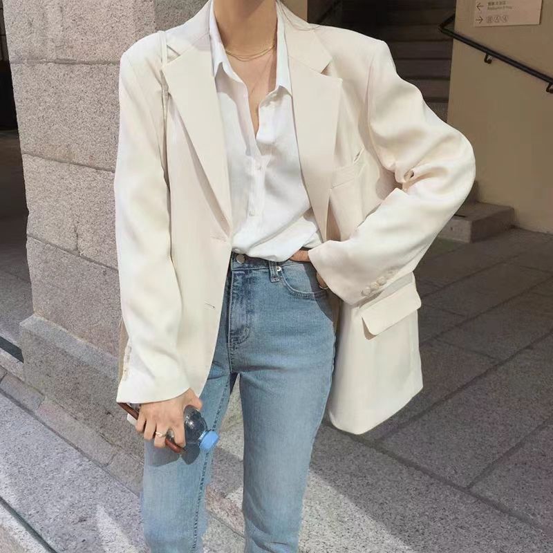 Damen eleganter Oversized-Blazer mit lässigem Schnitt und feinen Details Drune