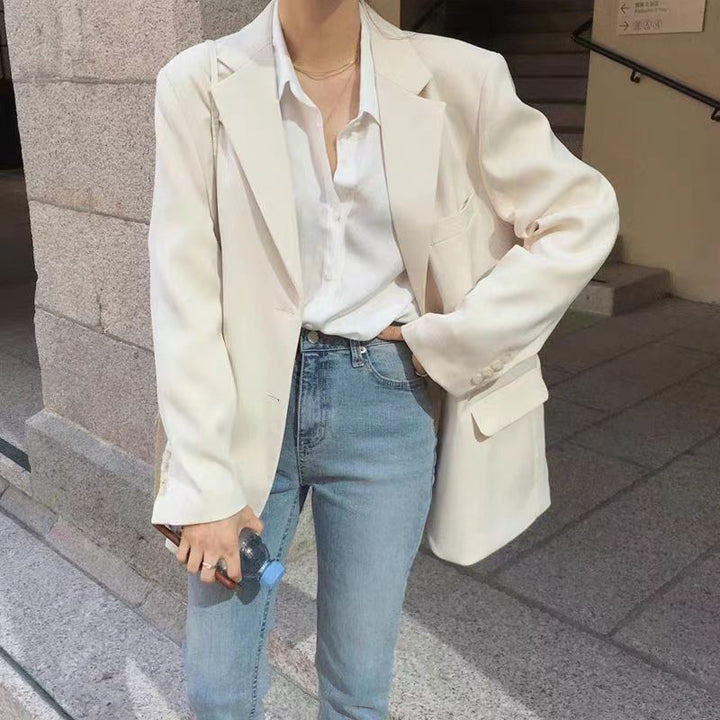 Damen eleganter Oversized-Blazer mit lässigem Schnitt und feinen Details Drune