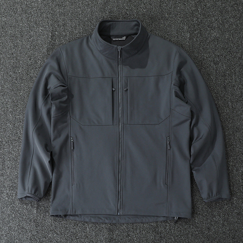Herren Technische Softshelljacke mit Stehkragen und verdeckten Reißverschlusstaschen Drune