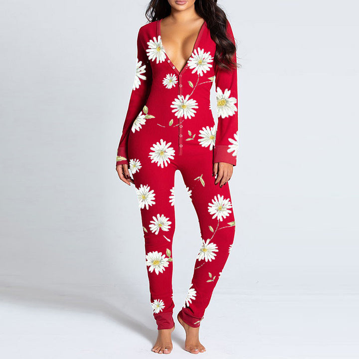 Damen Onesie mit Herzmotiv und kuscheligem Stoff Drune