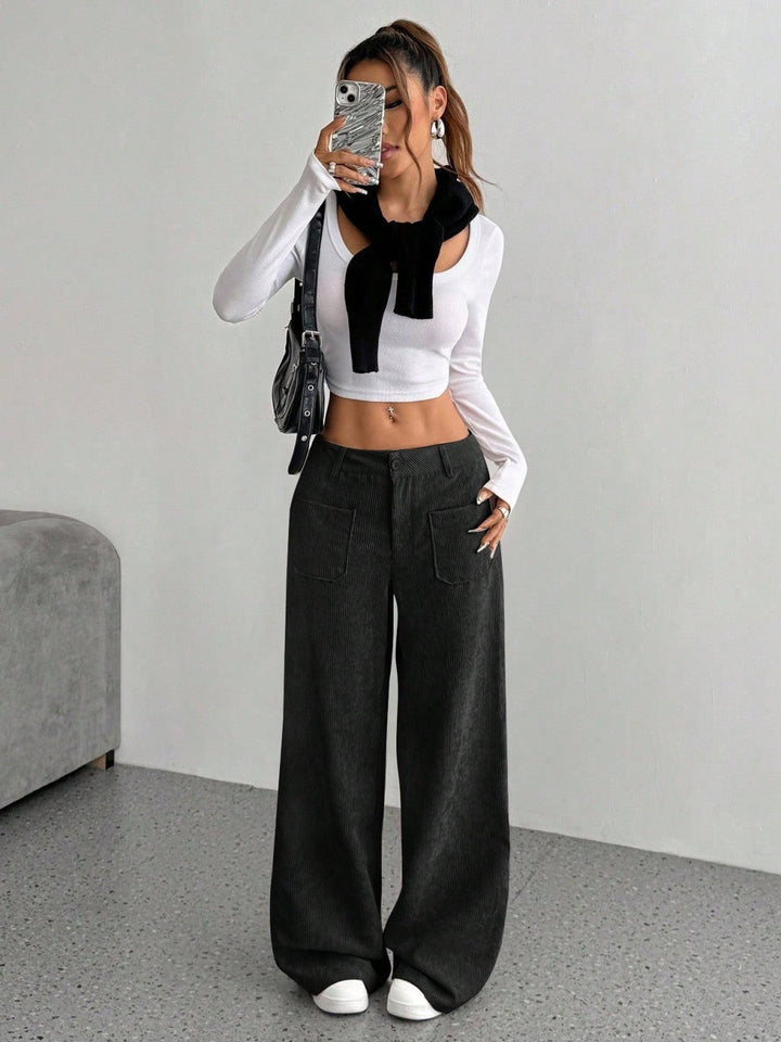 Damen Weite Cordhose Drune
