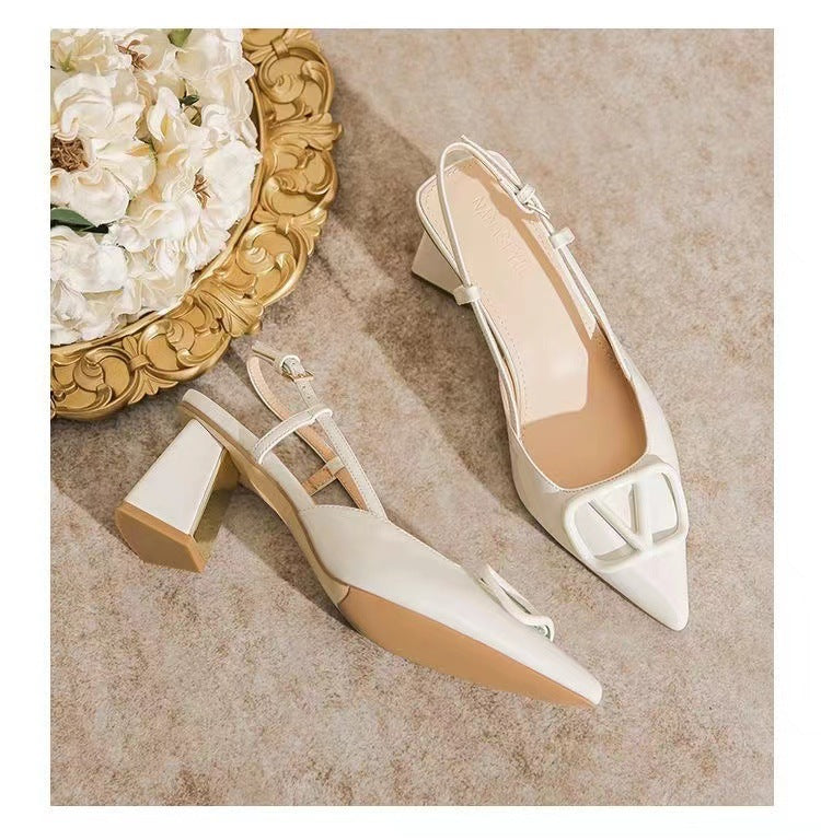 Damen Slingback Pumps mit dekorativen Metallakzenten und komfortablem Blockabsatz Drune