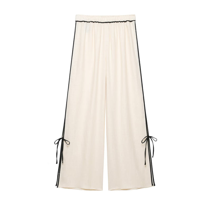 Damen Oversize-Tunika mit V-Ausschnitt, Reverskragen und seitlichen Bändchen-Details Drune