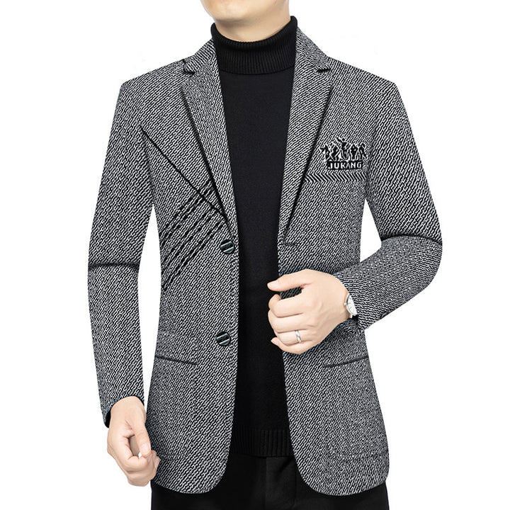 Herren Modernes Tweed-Sakko Slim Fit mit dezentem Emblem Drune