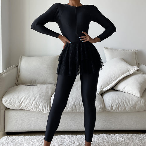 Damen Sportlicher Schwimmanzug mit schwingendem Rock Drune
