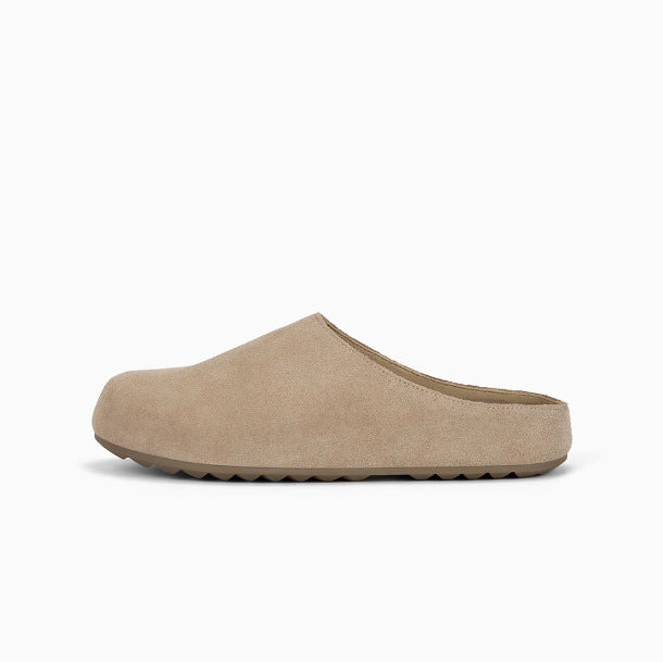 Damen Geschlossene Veloursleder-Pantolette mit gepolstertem Komfortfußbett Drune