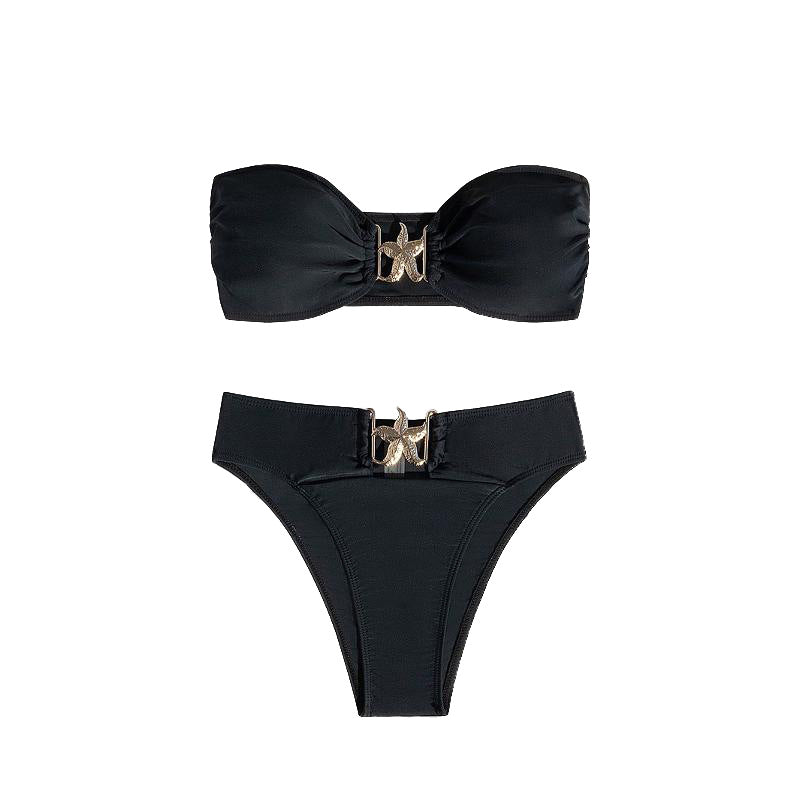 Damen Bandeau-Bikini mit elegantem Designelement Drune