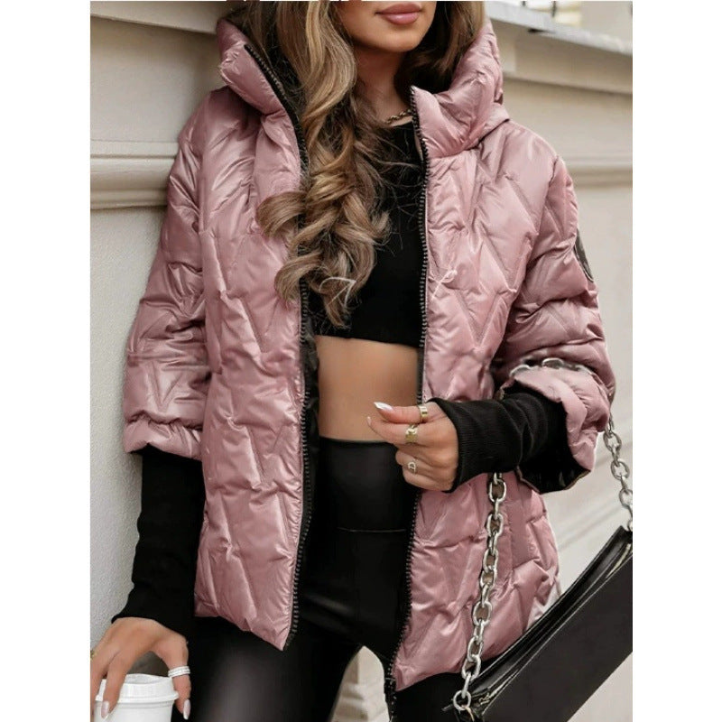 Damen Steppjacke mit hohem Kragen und beschichtetem Obermaterial Drune